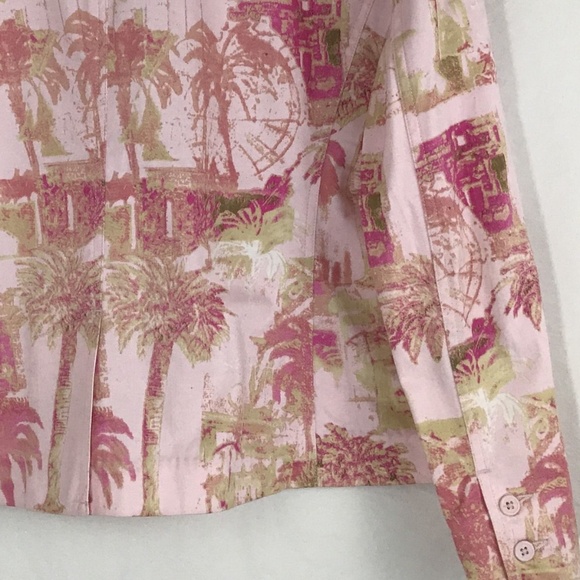 Caribbean Joe Women's Blazer Jacket Pink Palm XL - Picture 7 of 8